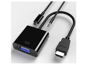 to VGA Adapter 1080P with 35mm Audio Jack and USB Power Supply VGA Converter for Laptop PC PS4 Blue Ray DVD Player Raspberry Pi Chromebook Monitor Projector HDTV Roku Xbox etc