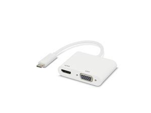 USB C to HDMI+VGAdapter 2 in 1 USB 31 Typec to VGA+HDMI 4K 30Hz UHD Adapter Thunderbolt 3 Compatible for Chromebook DELL Lenovo Samsung Apple Laptops and More White USB C to HDMI+VGAdapter 2 in 1 USB 31 Typec to VGA+HDMI 4K 30Hz UHD Adapter Thunderbolt 3 Compatible for Chromebook DELL Lenovo Samsung Apple Laptops and More White