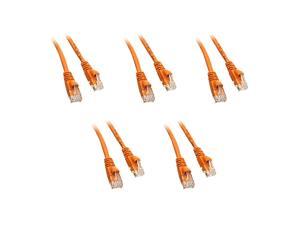 Cat5e Snagless/Molded Boot Ethernet Patch Cable, 5-Pack - Orange (CNE48021)