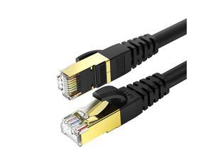 8 Ethernet Cable 75 ft Black Round Network Internet Ethernet LAN CableHigh Speed 40Gbps 2000Mhz SFTP LAN Wire Internet Patch Cable with RJ45 Connector for SwitchRouterXbox 8 Ethernet Cable 75 ft Black Round Network Internet Ethernet LAN CableHigh Speed 40Gbps 2000Mhz SFTP LAN Wire Internet Patch Cable with RJ45 Connector for SwitchRouterXbox