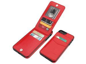 iPhone 7 Plus iPhone 8 Plus Case Wallet with Credit Card Holder Premium Leather Magnetic Clasp Kickstand Heavy Duty Protective Cover for iPhone 78 Plus 55 Inch Red