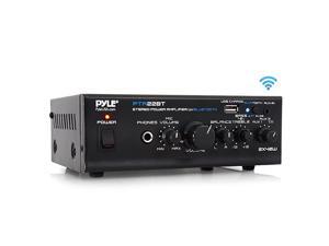 Bluetooth Mini Blue Series Home Audio Amplifier Compact Desktop Home Theater Stereo Amplifier Receiver with USB Charge Port | Pager Mixer Karaoke Modes | Mic Input 40 Watt x 2 | PTA22BT 2X2X2 Bluetooth Mini Blue Series Home Audio Amplifier Compact Desktop Home Theater Stereo Amplifier Receiver with USB Charge Port | Pager Mixer Karaoke Modes | Mic Input 40 Watt x 2 | PTA22BT 2X2X2