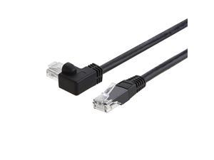 CAT6 Ethernet Patch Cable RJ45 LAN Cable Gigabit Network Cord 90 Degree Right Angled,Bandwidth up to 250MHz 1Gbps for PC, Router, Modem, Printer, Xbox, PS4, PS3-10 Feet,Black