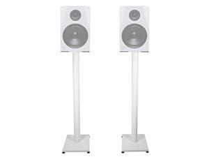 Pair RS21W 21 inch Steel Bookshelf Speaker/Studio Monitor Stands-White V2 Pair RS21W 21 inch Steel Bookshelf Speaker/Studio Monitor Stands-White V2