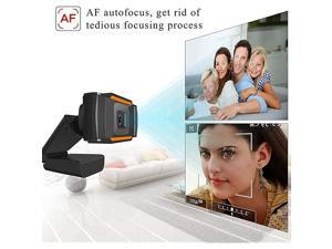 HD Webcam 720P with Microphone, Auto Focus Full HD Webcam Widescreen Streaming Computer Web Camera USB Webcam for Video Calling, Recording, Conferencing, Gaming, Rotatable Clip HD Webcam 720P with Microphone, Auto Focus Full HD Webcam Widescreen Streaming Computer Web Camera USB Webcam for Video Calling, Recording, Conferencing, Gaming, Rotatable Clip