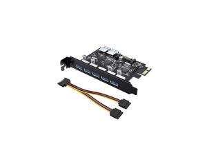 Superspeed 7 Ports PCIE to USB 30 Expasion Card with 15Pin SATA Power Connector PCI ExpressPCIe Expansion Card USB Card for Desktop PC Support Windows 108187XP Superspeed 7 Ports PCIE to USB 30 Expasion Card with 15Pin SATA Power Connector PCI ExpressPCIe Expansion Card USB Card for Desktop PC Support Windows 108187XP