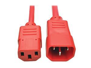 Standard Computer Power Extension Cord 10A 18 AWG IEC320C14 to IEC320C13 Red 3 ft P004003ARD Standard Computer Power Extension Cord 10A 18 AWG IEC320C14 to IEC320C13 Red 3 ft P004003ARD