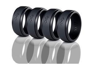 Silicone Wedding Ring for Men 1347 Rings Pack Designed Safe Soft Mens Silicon Rubber Bands Sizes 714 10 Black Black Black Black
