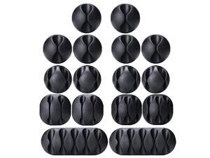 Cable Clips 16 Pack Black Cord Organizer Cable Management for Organizing Cable Cords Home and Office Self Adhesive Cord Holders Cable Clips 16 Pack Black Cord Organizer Cable Management for Organizing Cable Cords Home and Office Self Adhesive Cord Holders