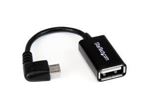 Com 5In Right Angle Micro USB to USB OTG Host Adapter MF USB Adapter 5 In Black UUSBOTGRA Black UUSBOTGRA