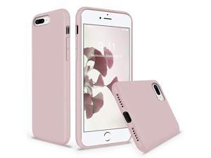 iPhone 8 Plus Case iPhone 7 Plus Case Soft Silicone Gel Rubber Bumper Case Microfiber Lining Hard Shell Shockproof FullBody Protective Case Cover for iPhone 7 Plus 8 Plus Sand Pink