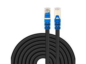 Outdoor Cat 7 Ethernet Cable 20Ft  Cat7 RJ45 Network Patch Cable HeavyDuty 10 Gigabit 600Mhz LAN Wire Cable Cord for Modem Router PC Mac Laptop PS2 PS3 PS4 Xbox 360 Blue