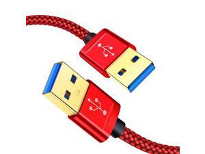 USB 30 A to A Male Cable USB to USB Cable 2 Pack33ft+66ft USB Male to Male Cable Double End USB Cord with GoldPlated Connector for Hard Drive Enclosures DVD Player Laptop Cooler Red USB 30 A to A Male Cable USB to USB Cable 2 Pack33ft+66ft USB Male to Male Cable Double End USB Cord with GoldPlated Connector for Hard Drive Enclosures DVD Player Laptop Cooler Red