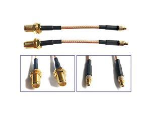of 2 RF RG316 Pigtail SMA Female Antenna Connector to Straight MMCX Male no Angle Coaxial Cable Adapter 6 inches 15 cm