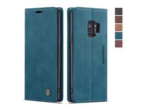 Galaxy S9 CaseGalaxy S9 Wallet Case Cover Magnetic Stand Flip Protective Cover Leather Flip Cover Purse with ID Credit Card Slots Holder Case for Galaxy S9Blue