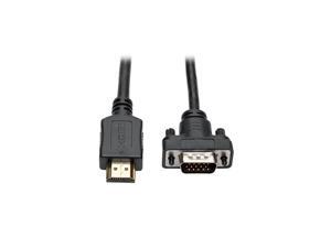 HDMI to VGA + Audio Adapter Converter Cable Active Low Profile HD15 M/M 1080p @ 60Hz 15ft 15' (P566-015-VGA) HDMI to VGA + Audio Adapter Converter Cable Active Low Profile HD15 M/M 1080p @ 60Hz 15ft 15' (P566-015-VGA)