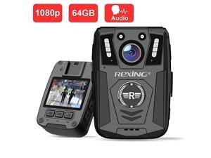 P1 Body Worn Camera 2 Display 1080p Full HD 64G MemoryRecord Video Audio PicturesInfrared Night VisionPolice Panic Mode 3000 mAh Battery10HR Battery LifeWaterproofShockproof