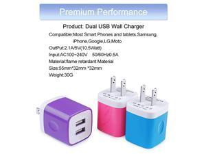 Wall ChargerCharging Block 3Pack 21A Dual Port Wall Charging Plug Head Travel Charger Cube Compatible for iPhone 11XsXRXs MaxX8 7 6 PlusSamsung GalaxyLGMotoGoogleAndroid Phone Wall ChargerCharging Block 3Pack 21A Dual Port Wall Charging Plug Head Travel Charger Cube Compatible for iPhone 11XsXRXs MaxX8 7 6 PlusSamsung GalaxyLGMotoGoogleAndroid Phone
