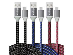 USB Type C Cable 10ft  3 Pack Long USB to USB C Cable Nylon Braided Fast Charging Compatible with Galaxy Note 8 9 S8S9S10S10+ LG V20G6 and More BlueBlackRose