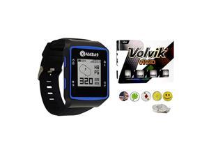 GPS Golf Watch Bundle with 1 Dozen Volvik Golf Balls, 5 Ball Markers and 1 Magnetic Hat Clip - Rangefinder with Preloaded Courses, Step Tracking, Distance to Hole Measurements, and Par Info GPS Golf Watch Bundle with 1 Dozen Volvik Golf Balls, 5 Ball Markers and 1 Magnetic Hat Clip - Rangefinder with Preloaded Courses, Step Tracking, Distance to Hole Measurements, and Par Info