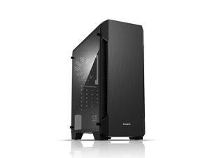 S3 ATX Mid Tower Computer PC Case PreInstalled Three 3 x 120mm Fans with Smoky Acrylic Side Panel and Patterned Mesh Design Black S3 ATX Mid Tower Computer PC Case PreInstalled Three 3 x 120mm Fans with Smoky Acrylic Side Panel and Patterned Mesh Design Black