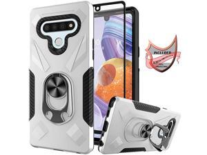 for LG Stylo 6 Case with Tempered Glass Screen Protector Rotatable Metal Ring Holder Compatible with Magnetic Car Kickstand Case for LG Stylo 6 Silver for LG Stylo 6 Case with Tempered Glass Screen Protector Rotatable Metal Ring Holder Compatible with Magnetic Car Kickstand Case for LG Stylo 6 Silver