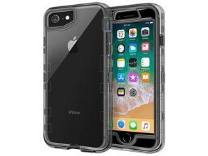 Case for iPhone SE 2020 Case, iPhone 8 Case, iPhone 7 Case 4.7", 3 in 1 Heavy Duty Defender Shockproof Full-Body Clear Protective Case Hard Plastic Shell & Soft TPU Bumper Cover, Clear Black Case for iPhone SE 2020 Case, iPhone 8 Case, iPhone 7 Case 4.7", 3 in 1 Heavy Duty Defender Shockproof Full-Body Clear Protective Case Hard Plastic Shell & Soft TPU Bumper Cover, Clear Black
