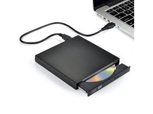 External CD DVD Drive  USB 20 Slim Protable External CDRW Drive DVDRW Burner Writer Player for Laptop Notebook PC Desktop Computer Black