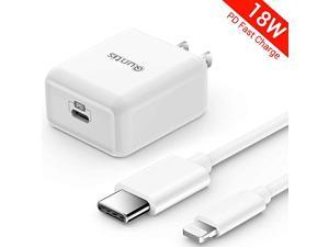 iPhone Fast Charger Apple Certified 18W USB C Power Delivery Wall Charger Plug with 6FT C to Lightning Cable MFi Certified Type C Charger for iPhone SE 2020 11 Xs Max XR X 8 Plus iPad Pro