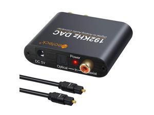 192KHz Digital to Analog Audio Converter Coaxial Optical to Analog Stereo LR RCA 35mm Jack Audio Adapter with Optical Cable for PS3 HD DVD PS4 Sky HD Plasma Bluray Home Cinema Systems