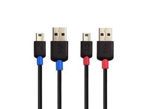 2-Pack Long USB to Mini USB (Mini USB to USB Cable) 15 ft
