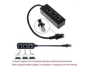 Ethernet Splitter Cable1 Male to 3 x Female LAN Ethernet Splitter Adapter Cable Suitable Super Cat5 Cat5e Cat6 Cat7 LAN Ethernet Socket Connector Adapter Ethernet Splitter Cable1 Male to 3 x Female LAN Ethernet Splitter Adapter Cable Suitable Super Cat5 Cat5e Cat6 Cat7 LAN Ethernet Socket Connector Adapter