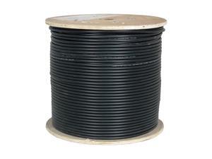 Cable CAT6A UV Rated Outdoor Bulk Cable 1000ft Black Cable CAT6A UV Rated Outdoor Bulk Cable 1000ft Black