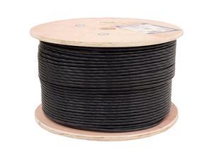 Cable Cat6, UTP, UV Jacket, Outdoor, CMX, 1000ft, Black, Bulk Ethernet Cable