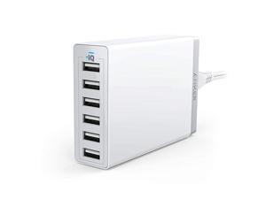 60W 6Port USB Wall Charger PowerPort 6 for iPhone XS XS Max XR X 8 7 6 Plus iPad Pro Air 2 mini iPod Galaxy S7 S6 Edge Plus Note 5 4 LG Nexus HTC and More