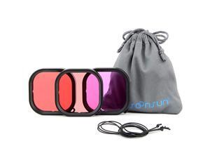 3Pack Dive Filter for GoPro Hero 8 Black Official Waterproof Protective Housing Red Light Red and Magenta Filter Enhances Colors for Various Underwater Video and Photography Condition 3Pack Dive Filter for GoPro Hero 8 Black Official Waterproof Protective Housing Red Light Red and Magenta Filter Enhances Colors for Various Underwater Video and Photography Condition