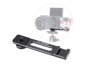 PT5 Vlogging Microphone Stand Extension Outrigger Bar Plate with Cold Shoe Mount and 1420 Tripod Thread for Sony A6400 A6000 Canon Nikon DSLR Vloggers Photographers PT5 Vlogging Microphone Stand Extension Outrigger Bar Plate with Cold Shoe Mount and 1420 Tripod Thread for Sony A6400 A6000 Canon Nikon DSLR Vloggers Photographers