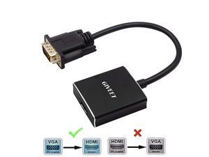 VGA to HDMI Adapter for Monitor TV Active 1080P Video Output with Audio VGA to HDMI Converter Male to Female Compatible with PC Computer Laptop Projector Desktop DVD Plug n Play