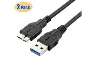 2Pack 1ft USB 30 Micro Cable  USB 30 A to Micro B Cable Compatible with Samsung Galaxy S5 Note 3 Note Pro 122 WD Western Digital My Passport and Elements Hard Drives