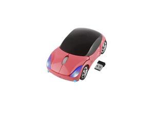 3D Sport Car Shape Mouse 24GHz Wireless Mouse Optical Ergonomic Gaming Mice Mini Small Office Mouse with USB Receiver for PC Laptop Computer for Kids Girls1600DPI 3 ButtonsPink