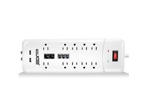 25ft Heavy Duty 10Outlet 3500 Joules Surge Protector Power Strip 25 Foot Long Extension Cord Two USB Charging Ports Coaxial Phone Protection ETL Listed 15 AMP White 25ft Heavy Duty 10Outlet 3500 Joules Surge Protector Power Strip 25 Foot Long Extension Cord Two USB Charging Ports Coaxial Phone Protection ETL Listed 15 AMP White