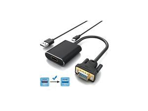VGA to HDMI GoldPlated 1080P Full HD VGA to HDMI Audio Video Converter Adapter Cable with USB Cable Support HDTV for PC Laptop Display Computer Mac Projector and More VGA to HDMI GoldPlated 1080P Full HD VGA to HDMI Audio Video Converter Adapter Cable with USB Cable Support HDTV for PC Laptop Display Computer Mac Projector and More