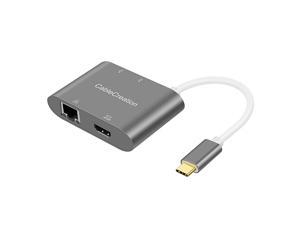USB C to HDMI + Ethernet Adapter  4in1 USB C Hub to 4K HDMI Gigabit Ethernet 2 USB 30 Thubderbolt 3 Compatible for MacBook ProAir 2018 2019 iPad Pro 2020 iMac Dell XPS 1315