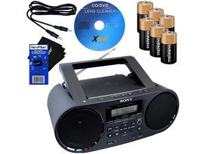 Sony Bluetooth & NFC (Near Field Communications) MP3 CD/CD-RW MEGA BASS Stereo Boombox with AM/FM Radio & USB Playback + 6 Batteries + Xtech Cleaner + Auxiliary Cable & Cleaning Cloth Sony Bluetooth & NFC (Near Field Communications) MP3 CD/CD-RW MEGA BASS Stereo Boombox with AM/FM Radio & USB Playback + 6 Batteries + Xtech Cleaner + Auxiliary Cable & Cleaning Cloth