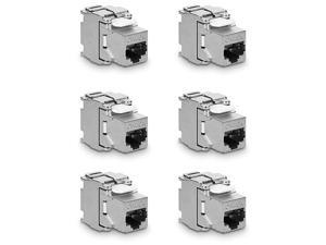 Keystone Module Jacks 6 Piece CAT6A Shielded Keystone Jack RJ45 Cat 6A Ethernet Module 10 Gbit with Shielded Metal Housing Keystone Module Jacks 6 Piece CAT6A Shielded Keystone Jack RJ45 Cat 6A Ethernet Module 10 Gbit with Shielded Metal Housing