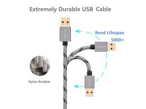 USB 3.0 Cable Male to Male 6 ft, USB to USB Cable Nylon Braided Cable Aluminum Shell for Data Transfer Hard Drive Enclosures, Laptop Cooling Pad, Modems, Cameras and More USB 3.0 Cable Male to Male 6 ft, USB to USB Cable Nylon Braided Cable Aluminum Shell for Data Transfer Hard Drive Enclosures, Laptop Cooling Pad, Modems, Cameras and More
