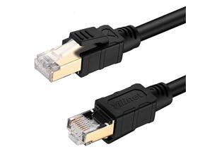Cat 8 Ethernet Cable 3 FT 26AWG 40Gbps 2000Mhz SSTP Patch Cord Shielded Heavy Duty High Speed Weatherproof Internet LAN Network with Gold Plated RJ45 Connector for Router Modem Gaming Cat 8 Ethernet Cable 3 FT 26AWG 40Gbps 2000Mhz SSTP Patch Cord Shielded Heavy Duty High Speed Weatherproof Internet LAN Network with Gold Plated RJ45 Connector for Router Modem Gaming