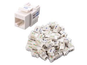 UL Listed 50Pack RJ45 Keystone Jack in White with Keystone PunchDown Stand UL Listed 50Pack RJ45 Keystone Jack in White with Keystone PunchDown Stand