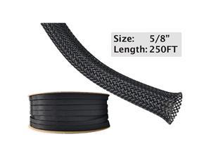 58 PET Expandable Braid Sleeving Flexible Wire Mesh Sleeve 250 Feet Black