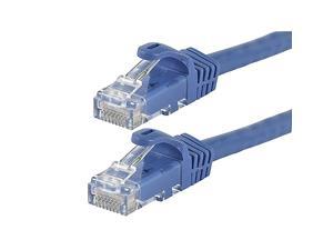Flexboot Cat6 Ethernet Patch Cable Network Internet Cord RJ45 Stranded 550Mhz UTP Pure Bare Copper Wire 24AWG 25ft Blue